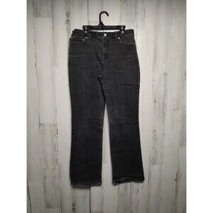 Lauren Jeans Co. Ralph Lauren straight Leg Women's 8 Black Mid Rise 5-Pocket